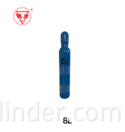 Cilindro de gas oxígeno de 40 l utilizado para la industria y la medicina.